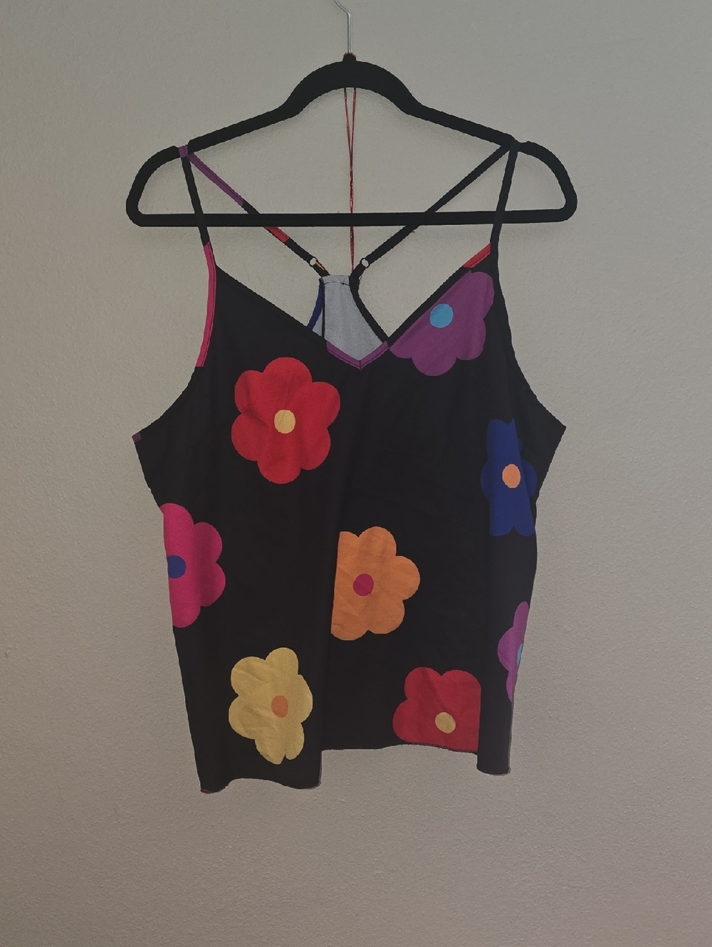 Lot Of 2 Floral Print Spaghetti Strap Tank Top Wirh Split Back